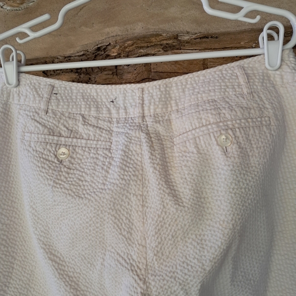 George Cream Cotton Seersucker Capri Pants Size 10 - Picture 5 of 7